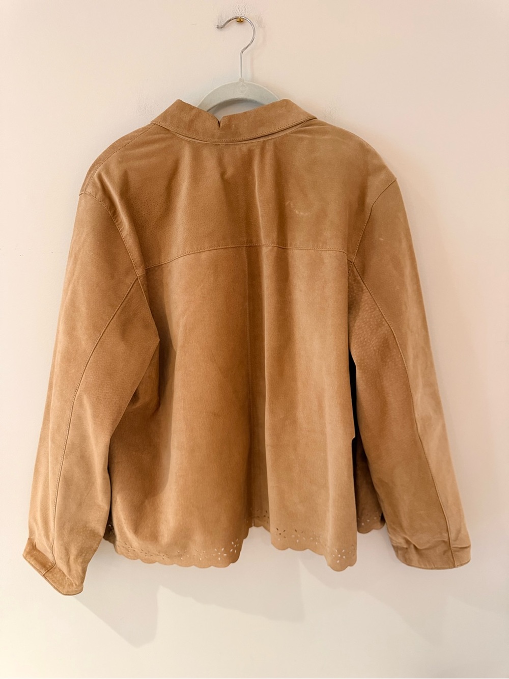 Tan Suede Button-Up Shirt Jacket by Ivy size xl - Picture 2 of 6